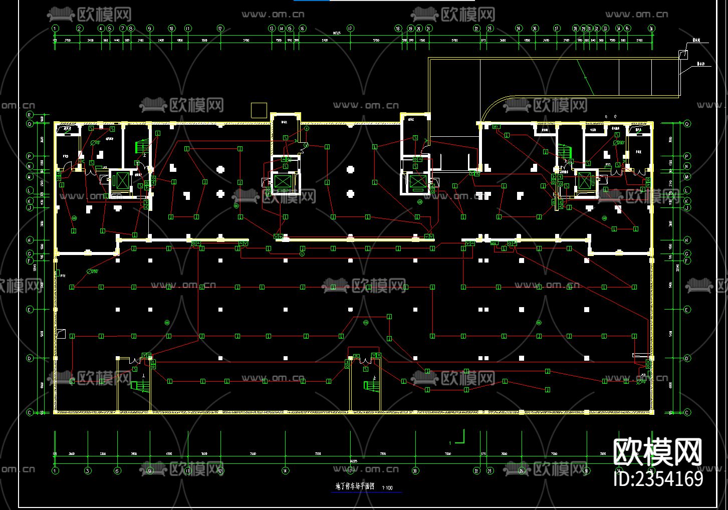 地下室人防电气cad施工图下载（渲染图2）