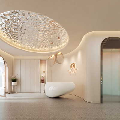  现代美容院su模型 