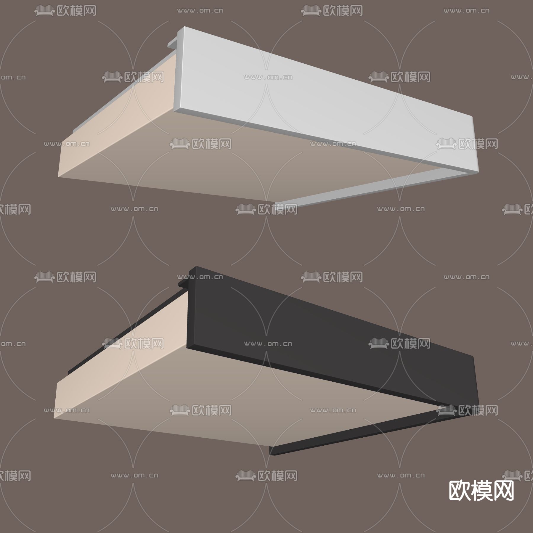 现代方形吸顶灯su模型下载（渲染图4）