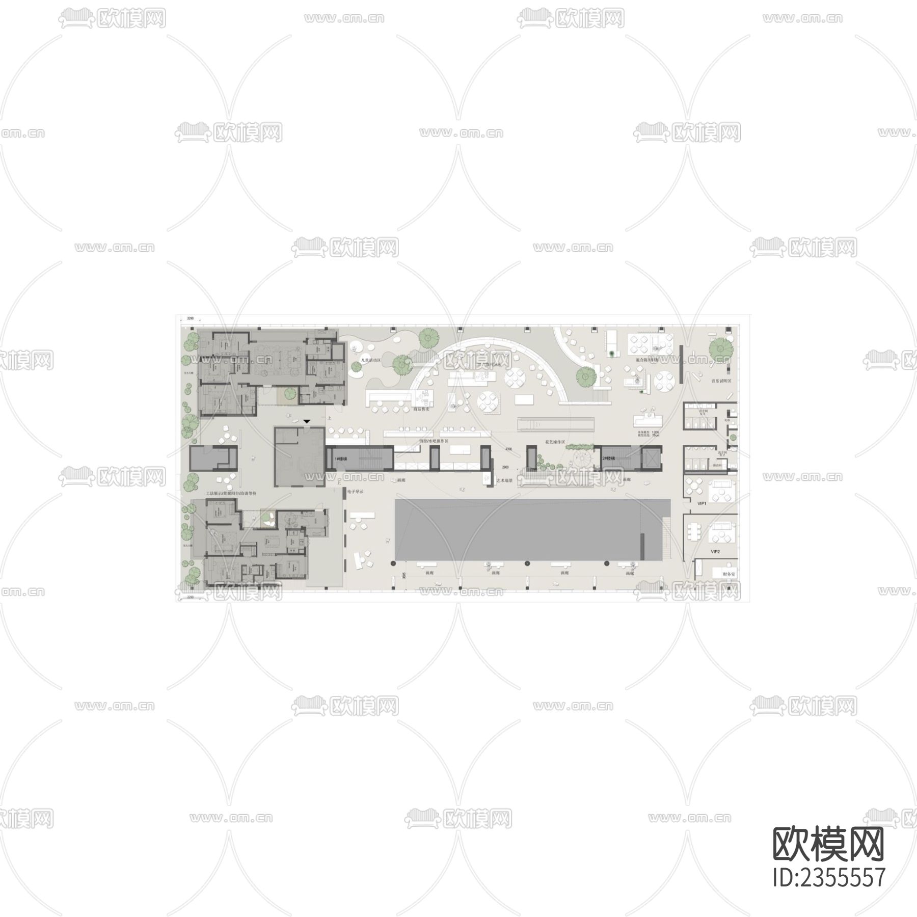 杭州壹号院美学馆CAD施工图下载（渲染图5）
