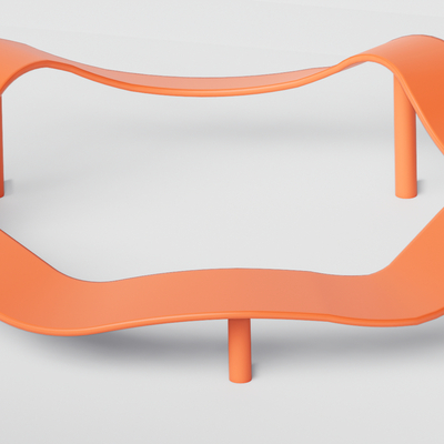  现代异形长凳su模型 