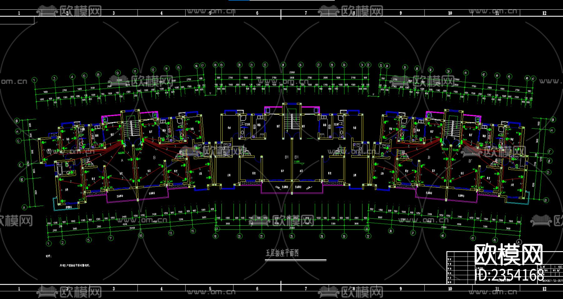 普通住宅电气cad施工图下载（渲染图4）