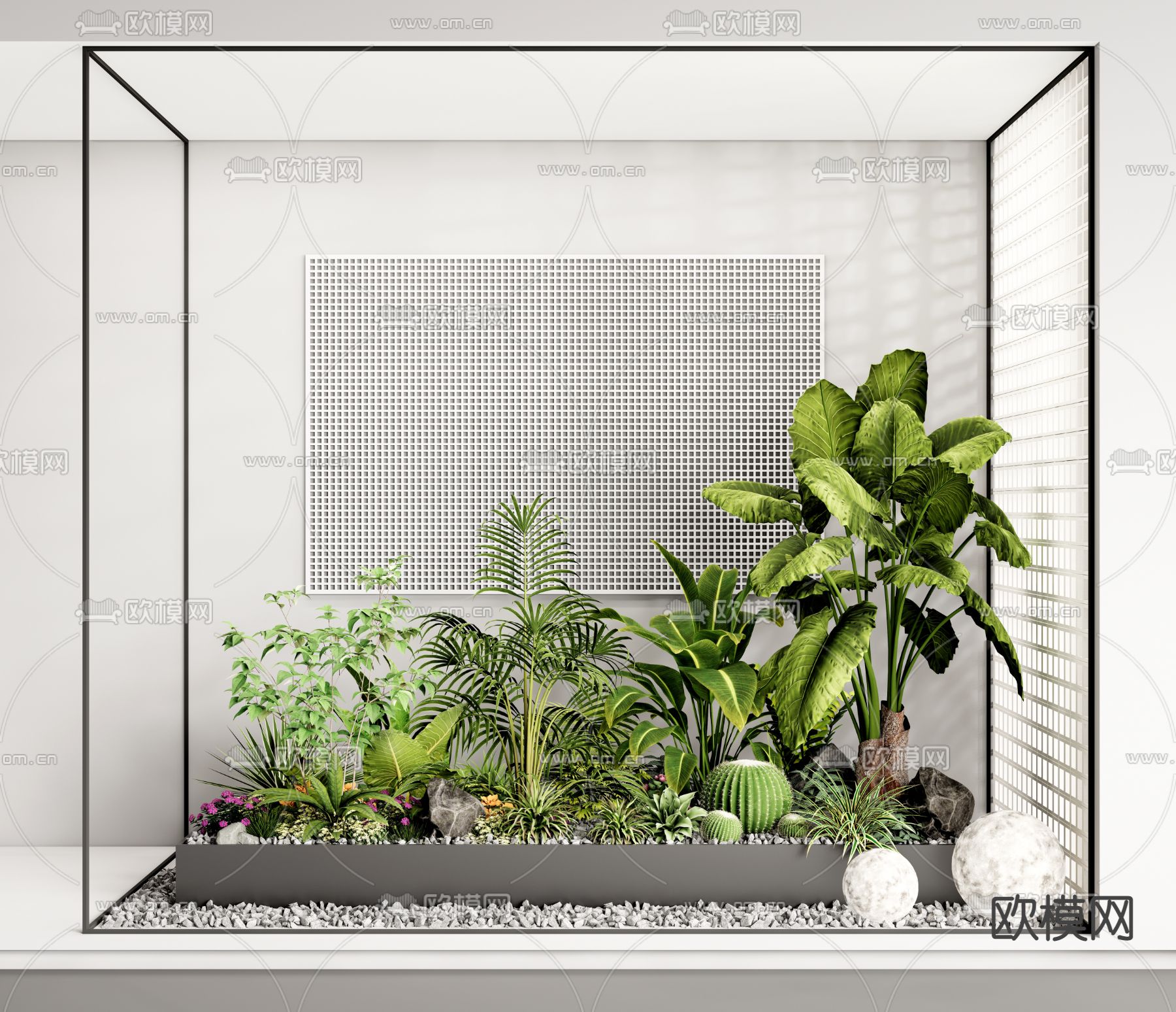 植物堆绿植 造景小品3d模型下载