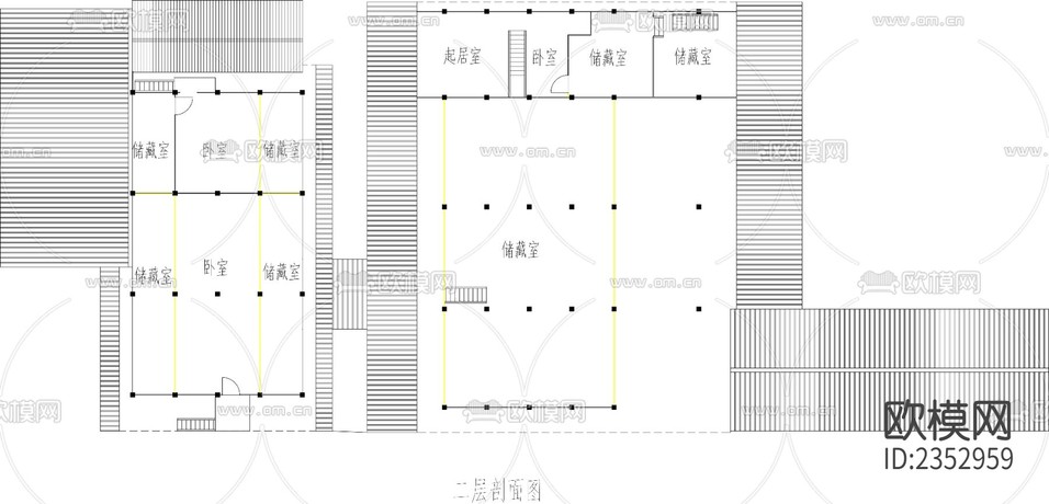 古建民居CAD施工圖下載(渲染圖7)