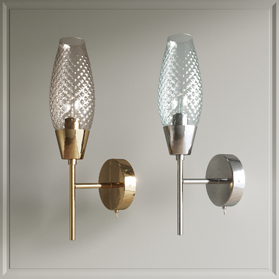 现代玻璃金属壁灯su模型