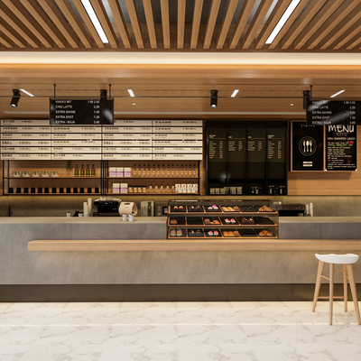  现代咖啡厅su模型 