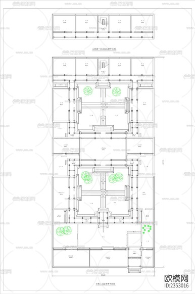 四合院方案建筑cad施工圖下載(渲染圖3)