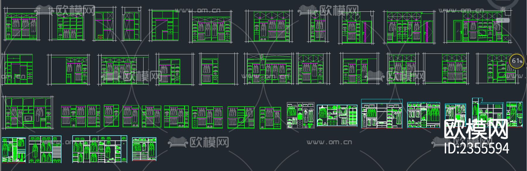 衣柜cad施工图下载