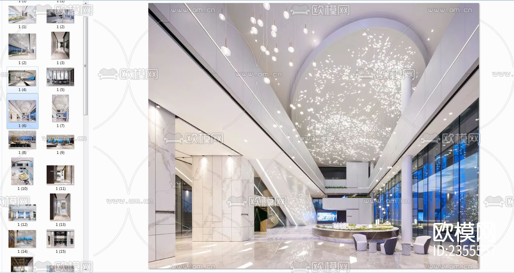 杭州壹号院美学馆CAD施工图下载（渲染图2）