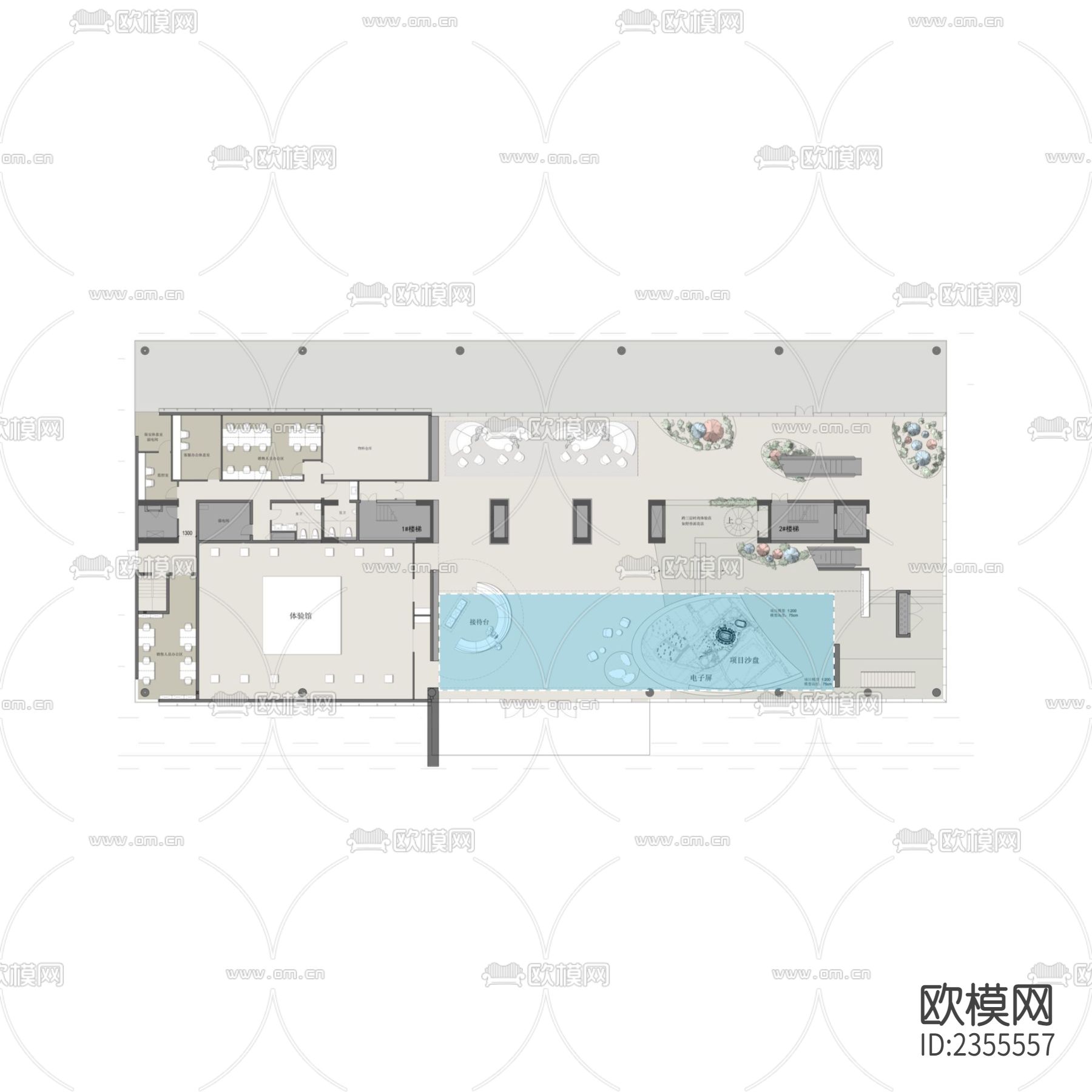 杭州壹号院美学馆CAD施工图下载（渲染图6）