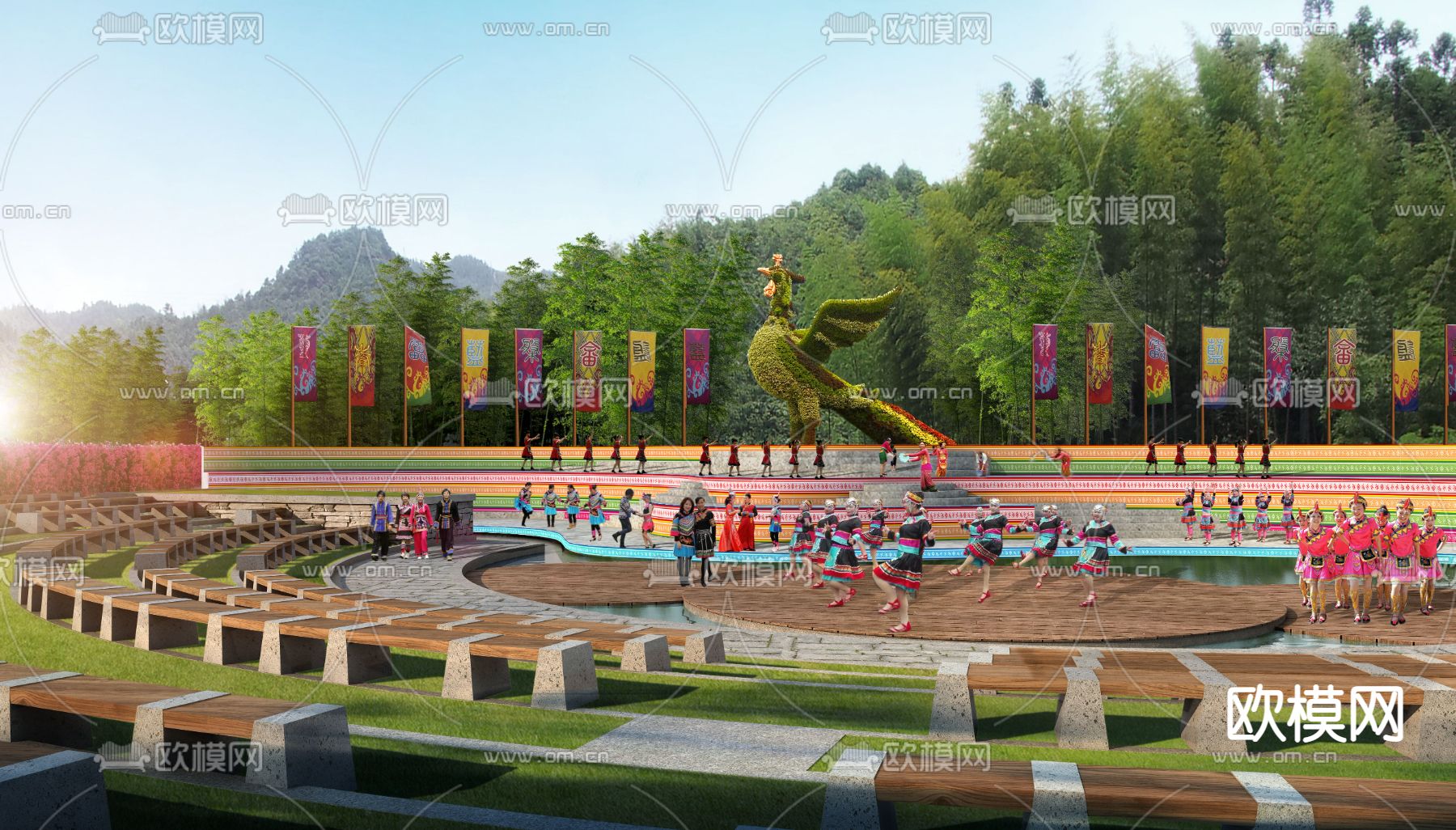 现代少数民族表演psd下载