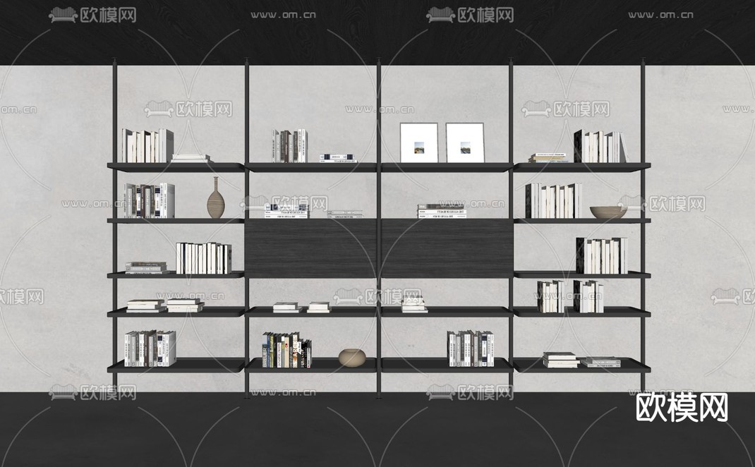Poliform 书架 置物架su模型下载_ID12188910_sketchup模型下载-欧模网