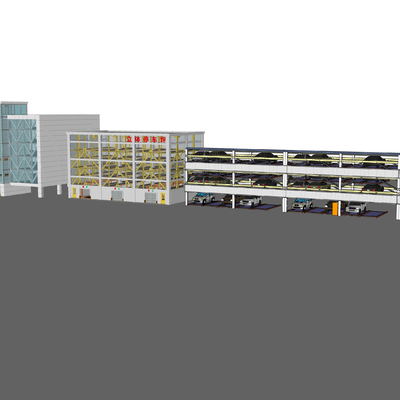  现代立体停车库su模型 