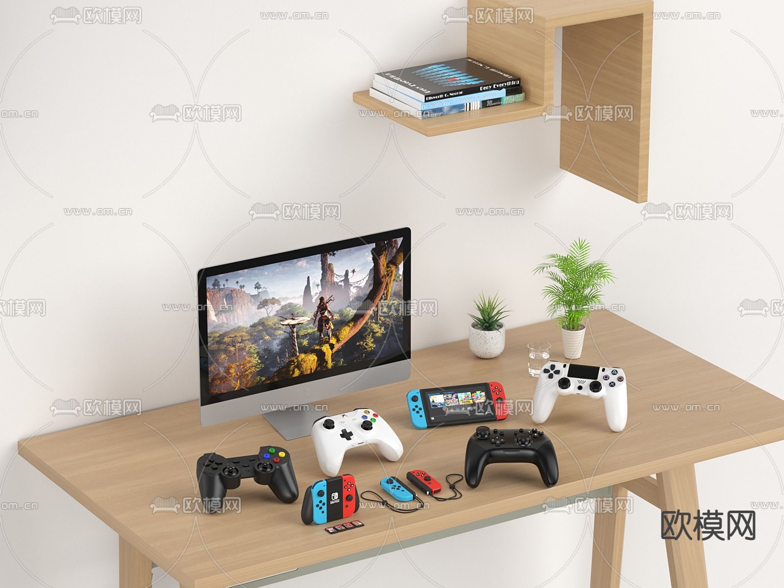 switch手柄 游戏手柄su模型下载（渲染图1）