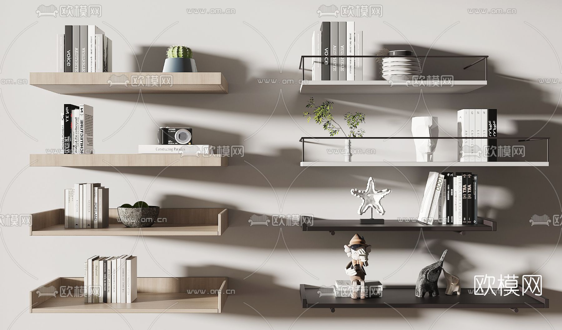 现代置物架层板 壁架3d模型下载