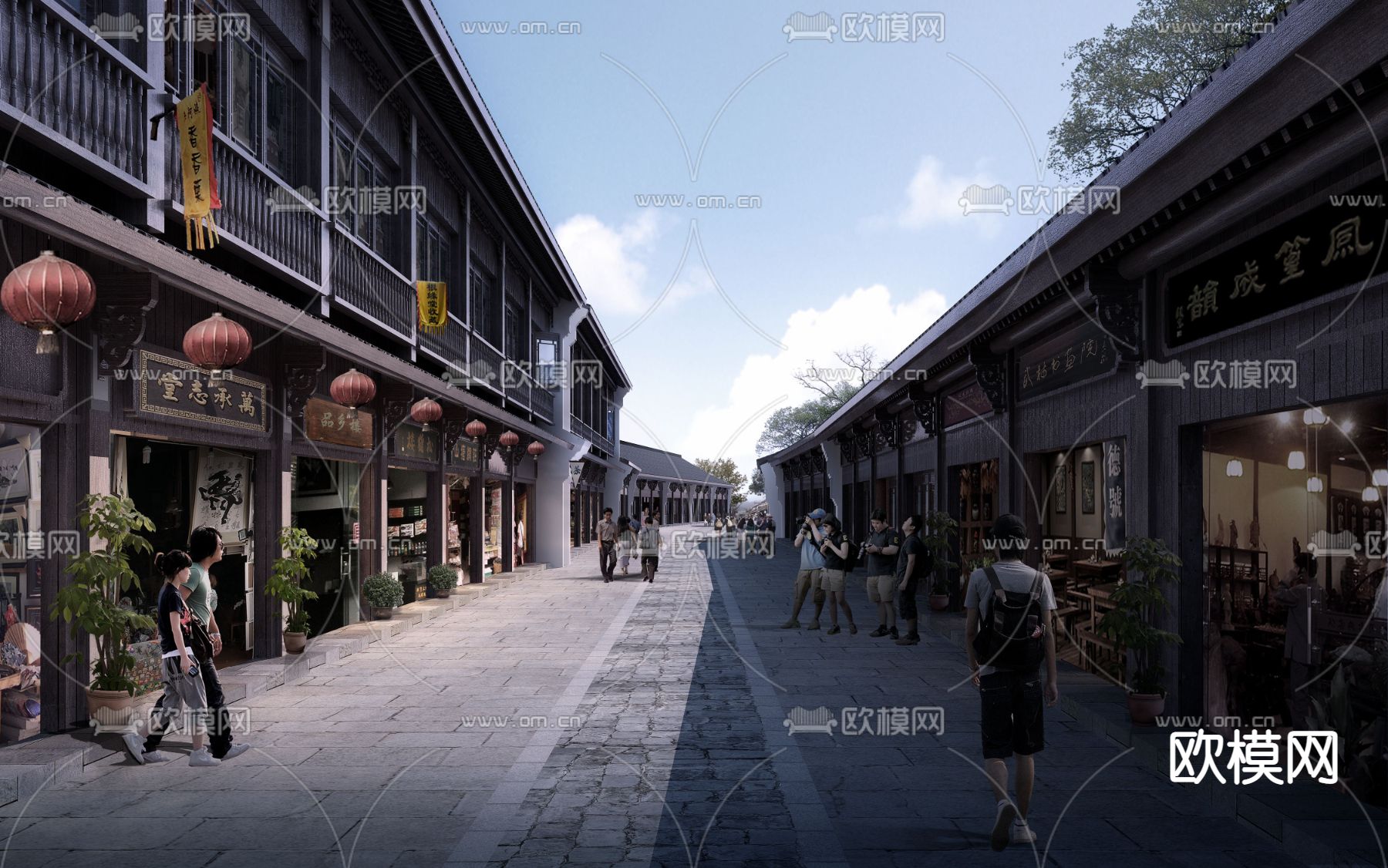 新中式商业街psd下载