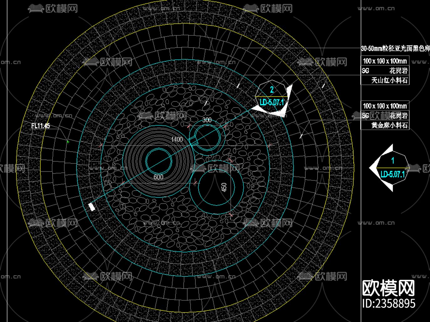 中式 陶罐 特色水景CAD施工图下载（渲染图5）