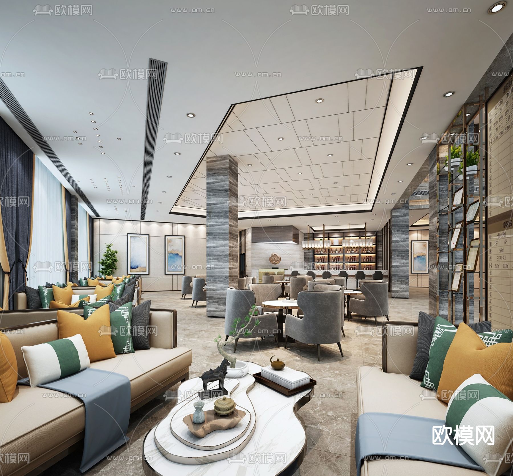 现代售楼处免费3d模型下载