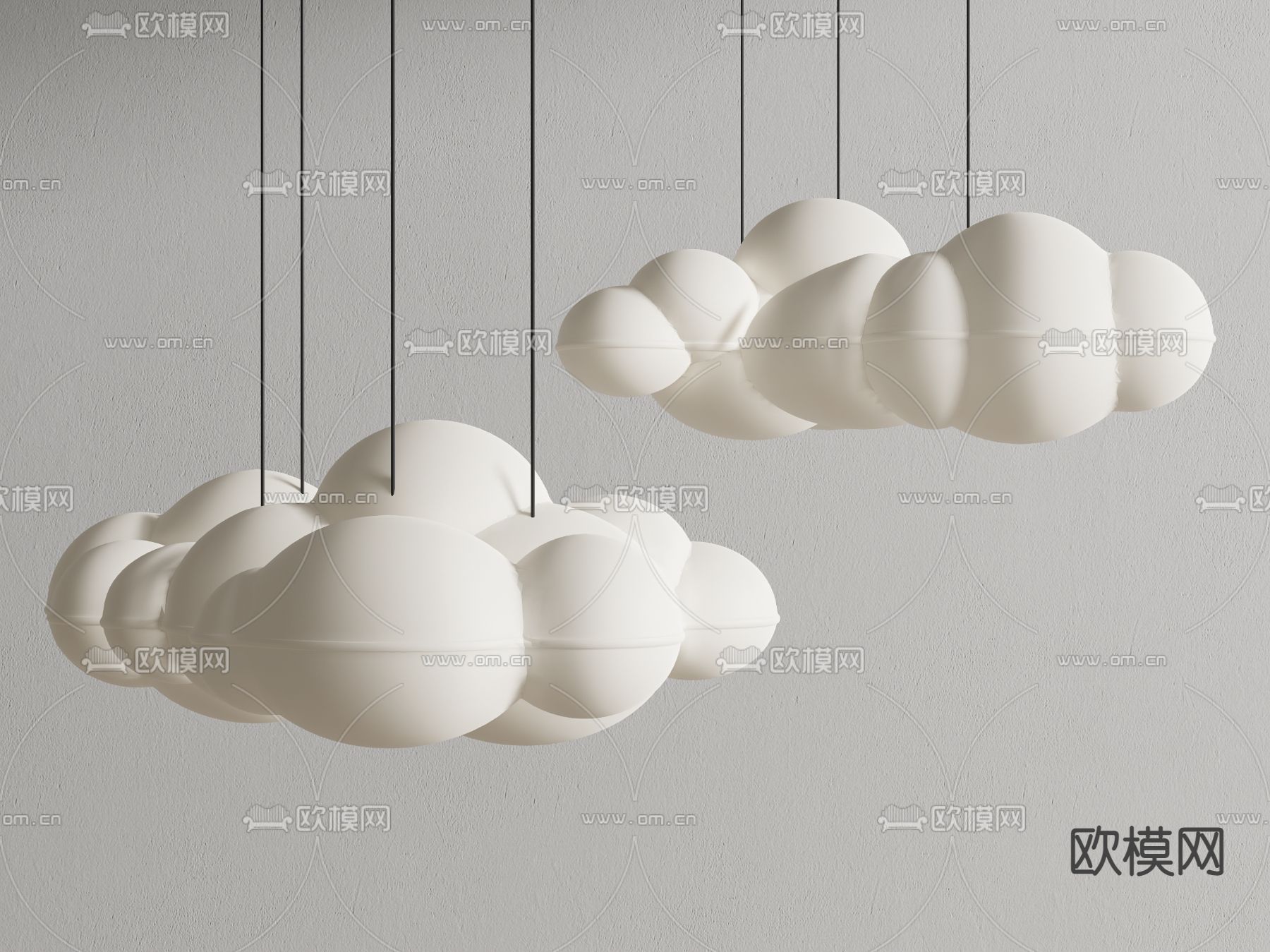 Nemo Nuvola 云朵吊灯su模型下载（渲染图1）