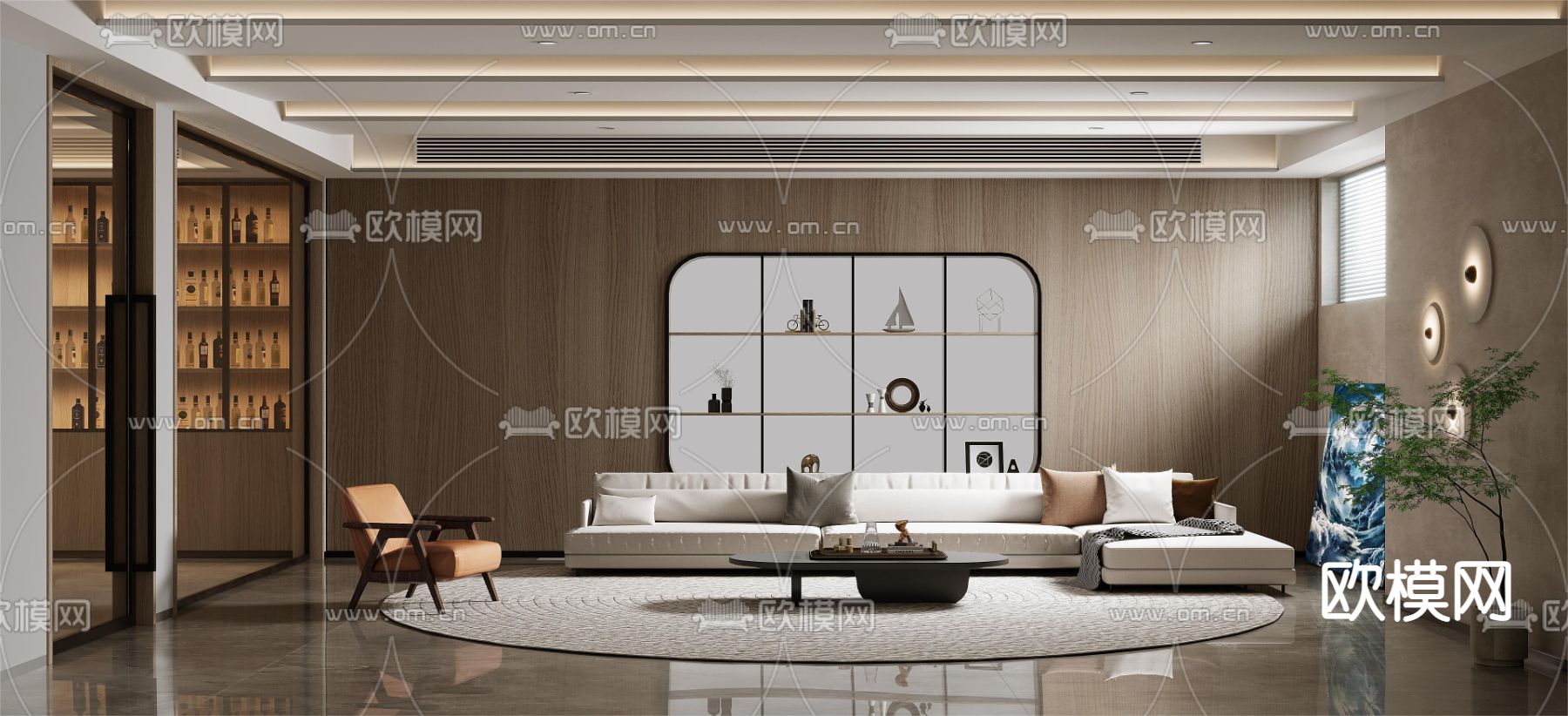 现代休闲室3d模型下载