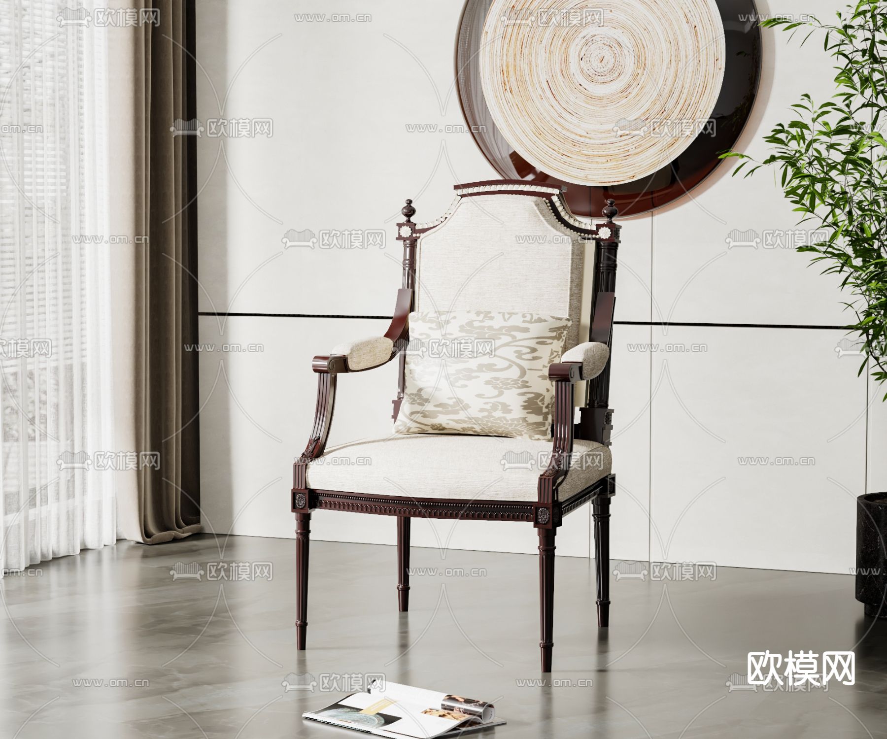美式单椅3d模型下载