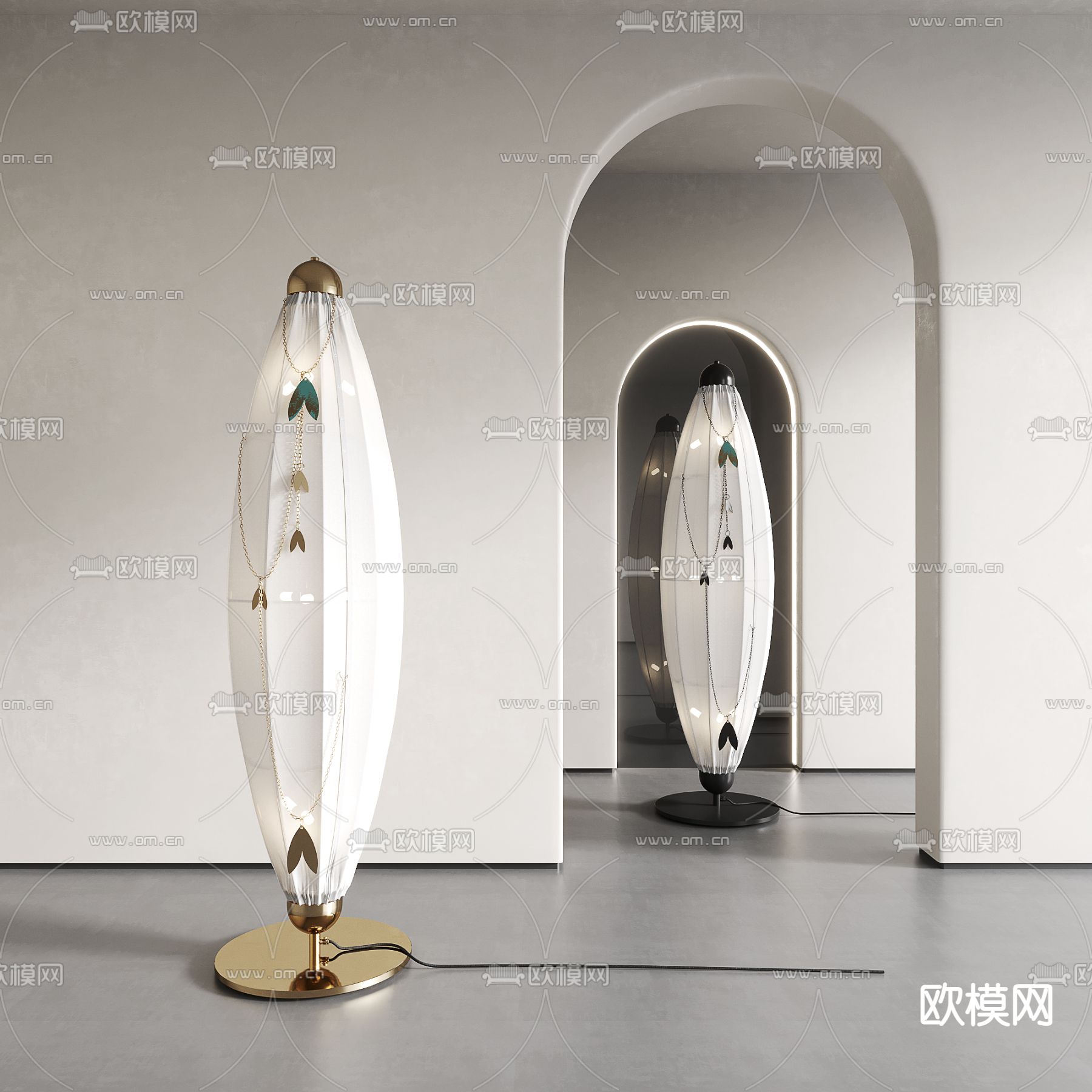 侘寂风落地灯3d模型下载