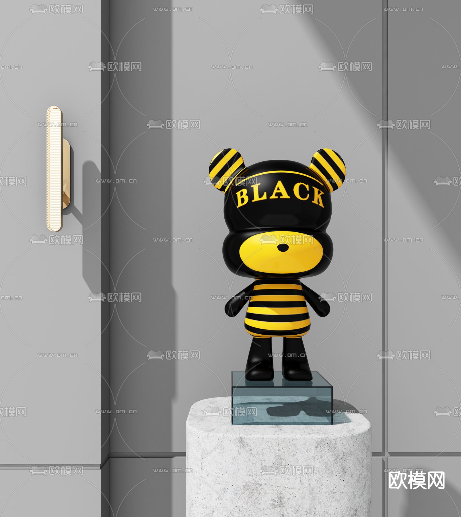 现代小熊潮玩 摆件3d模型