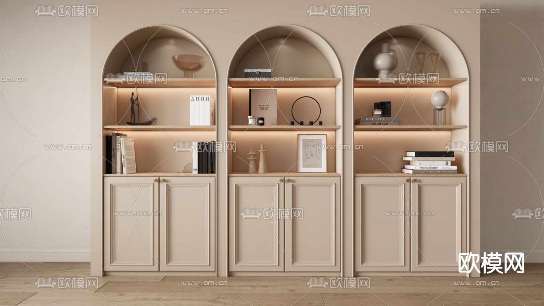 美式酒柜su模型下载（渲染图1）