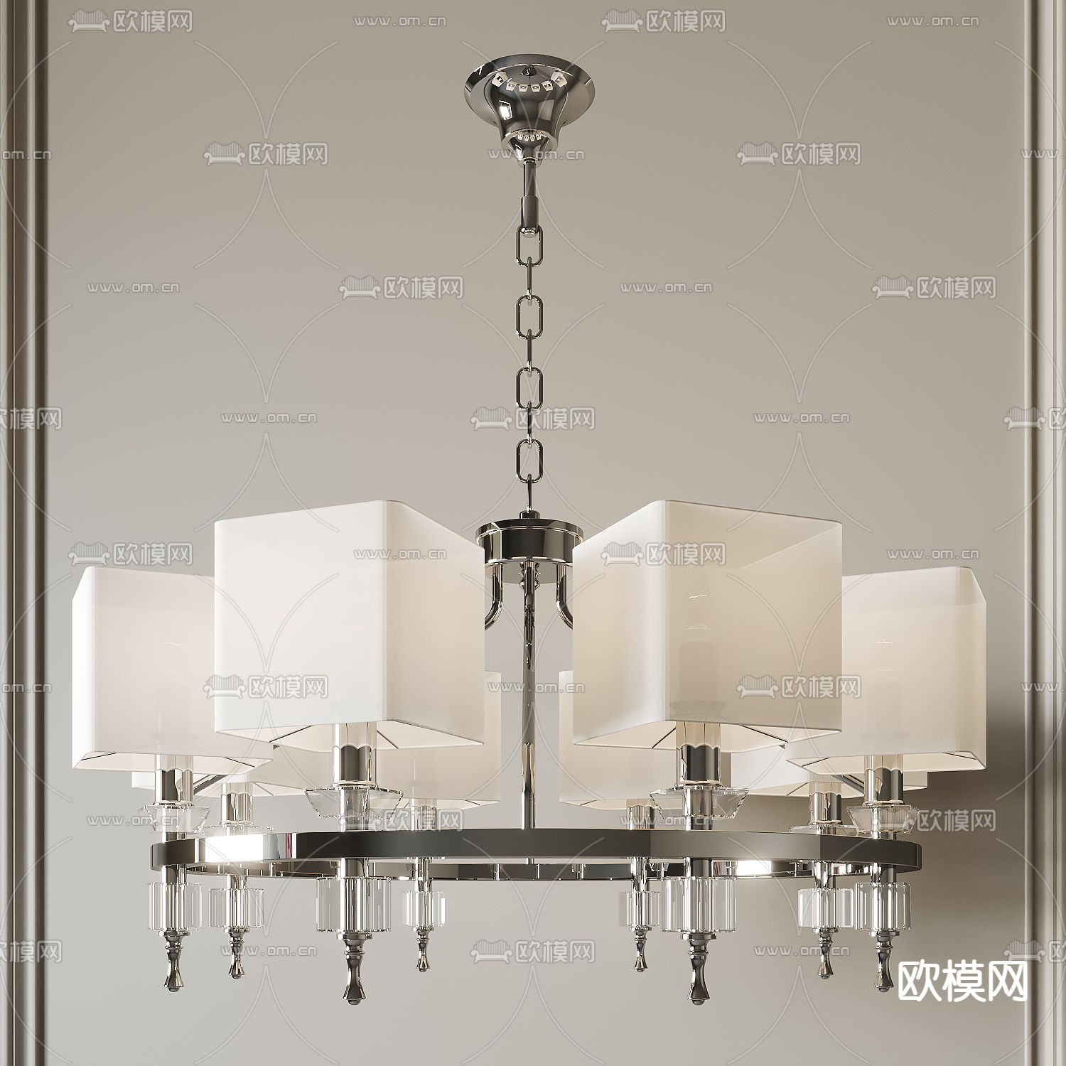 现代多头吊灯3d模型下载