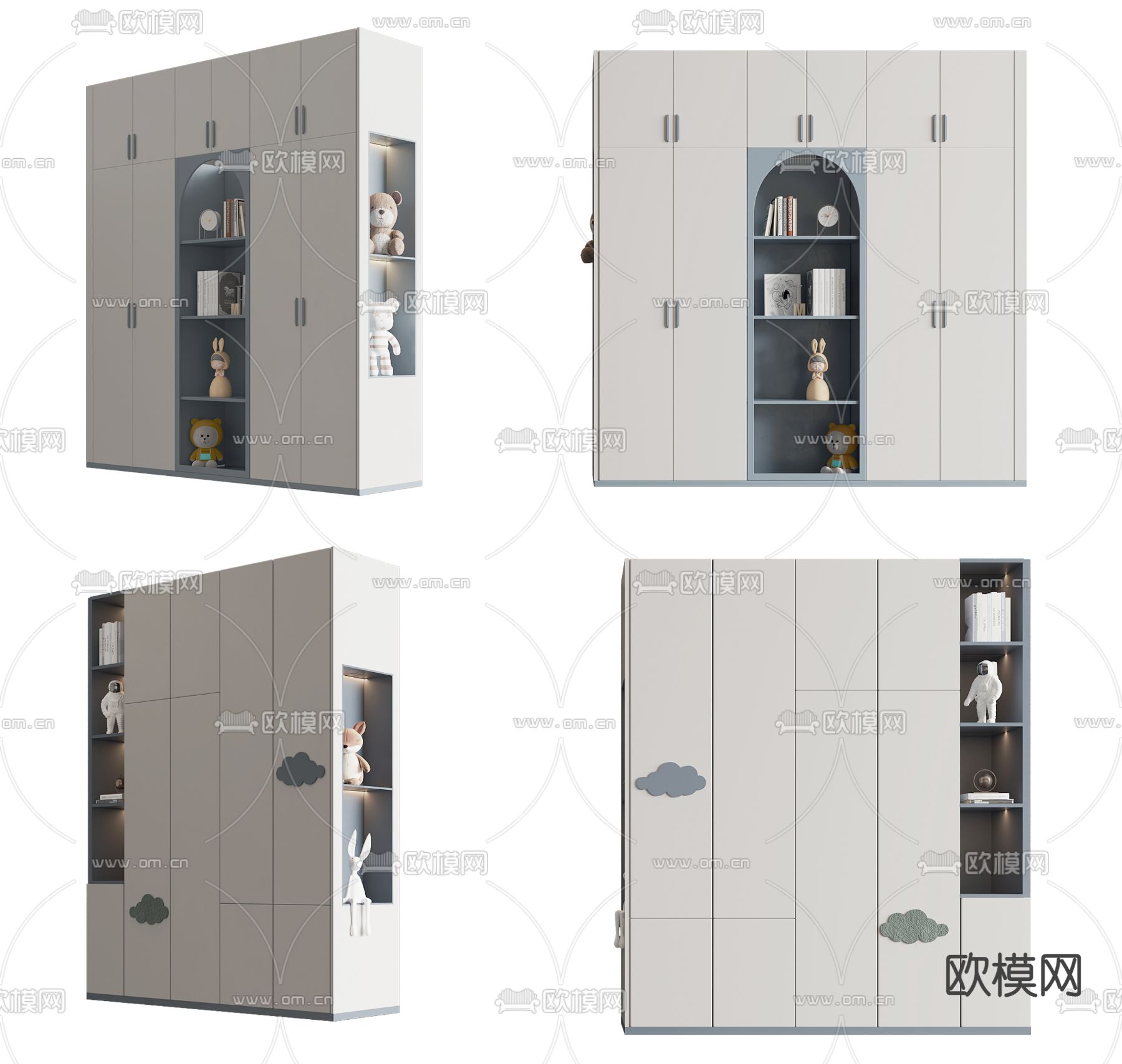 现代儿童衣柜3d模型下载