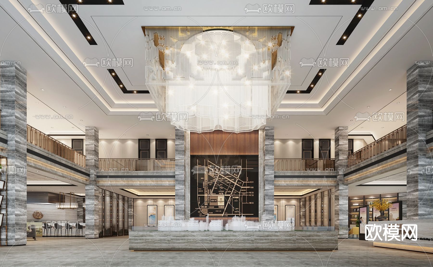 现代售楼处免费3d模型下载