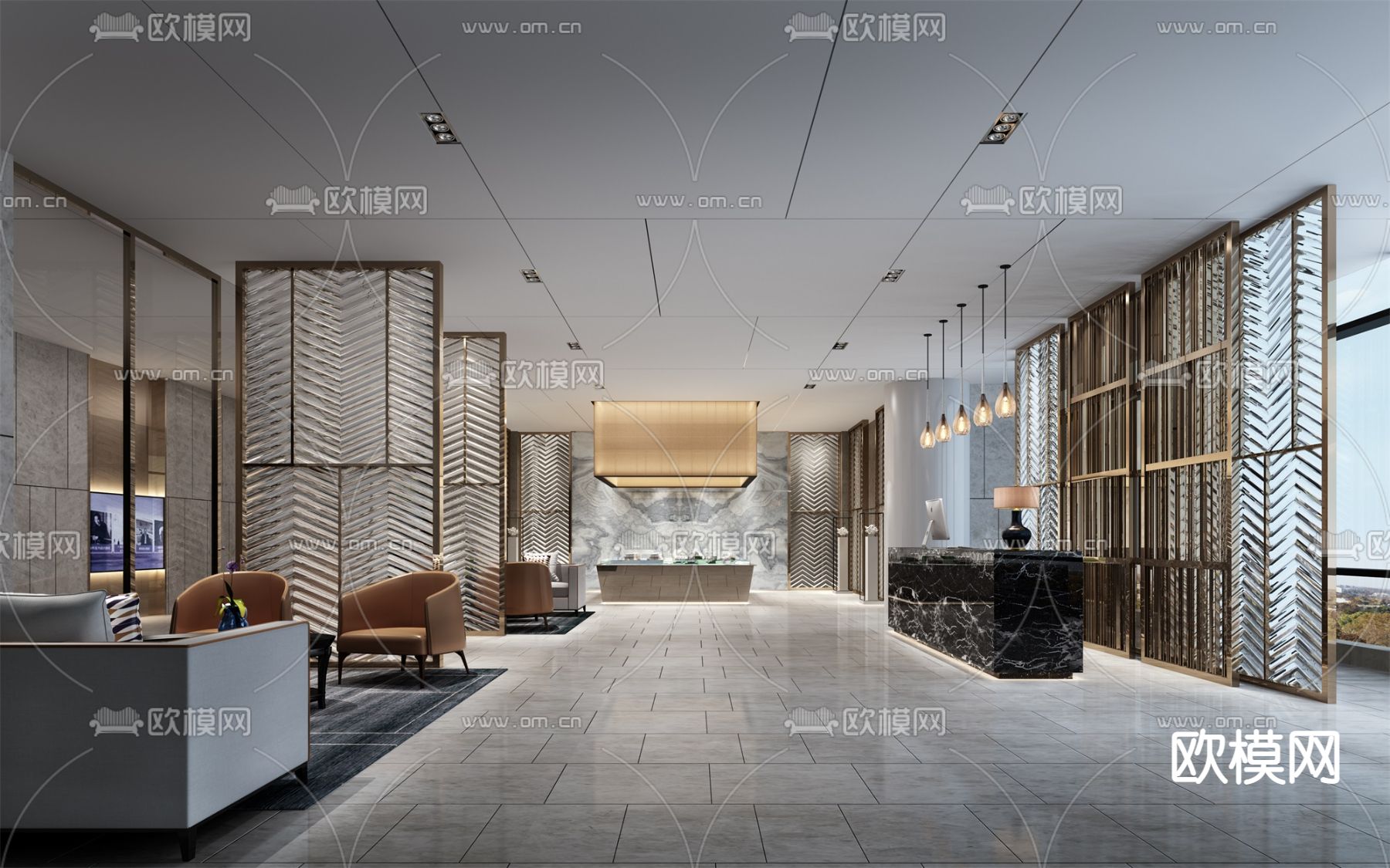 现代售楼处免费3d模型下载