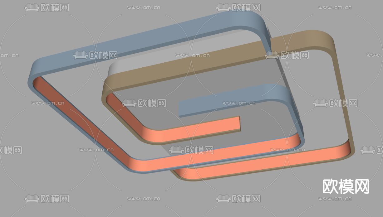 现代吸顶灯su模型下载（渲染图2）