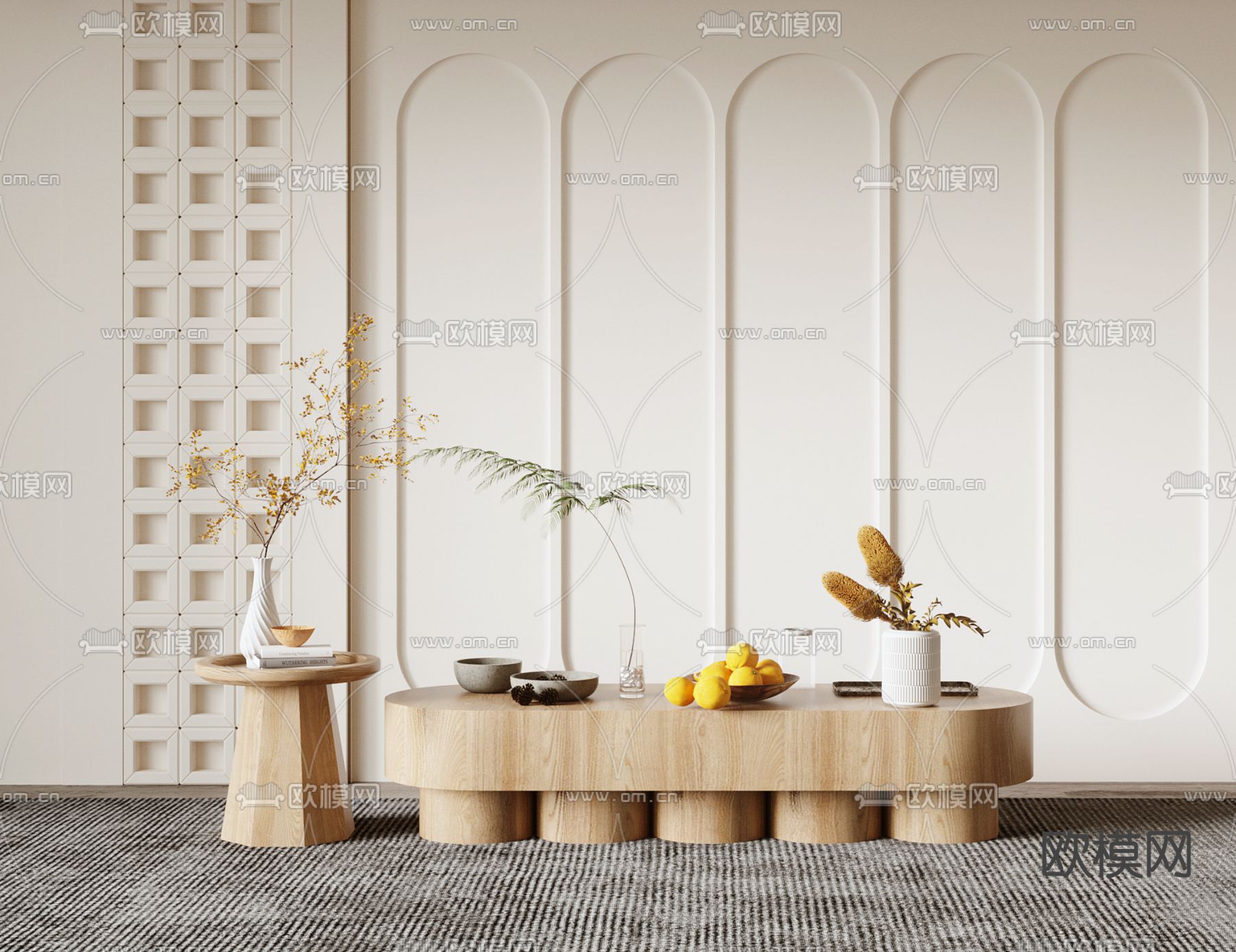 北欧子母茶几3d模型下载