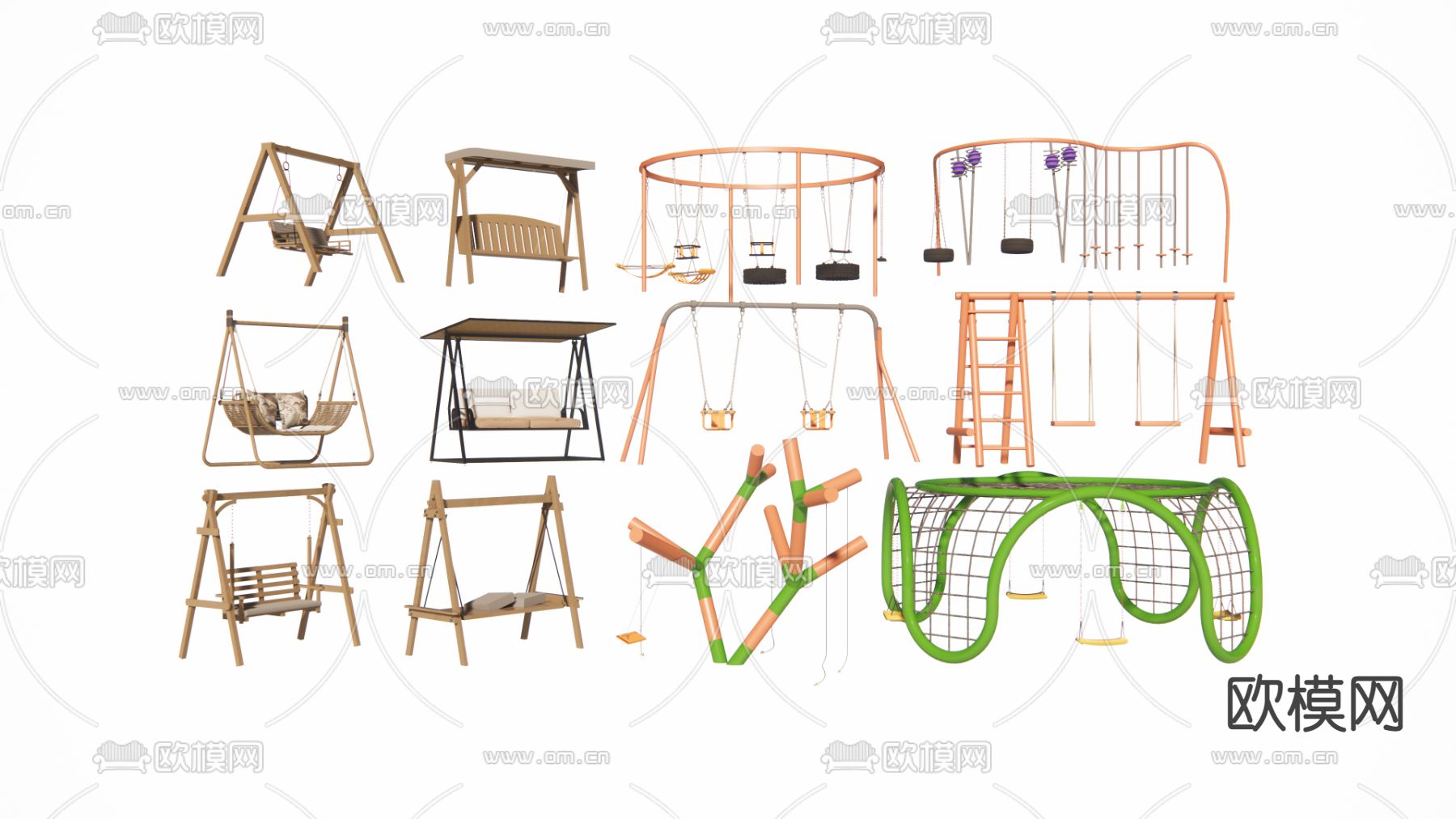 户外吊椅 秋千su模型