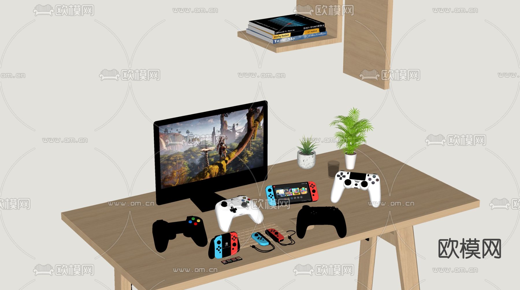 switch手柄 游戏手柄su模型下载（渲染图4）