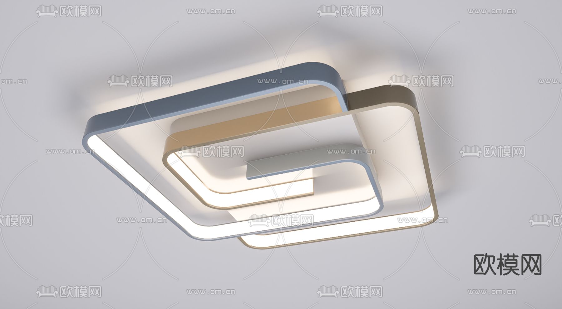 现代吸顶灯su模型下载（渲染图1）