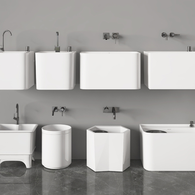  现代拖把池su模型 