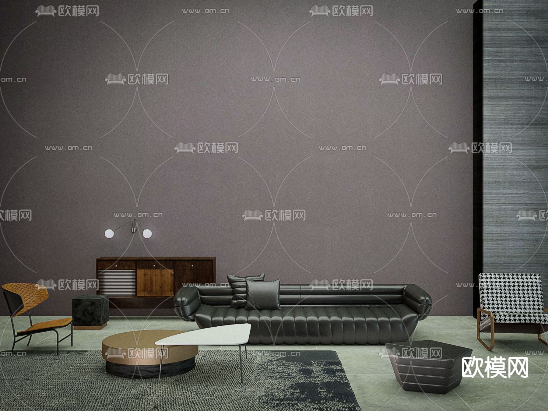 现代组合沙发免费3d模型下载