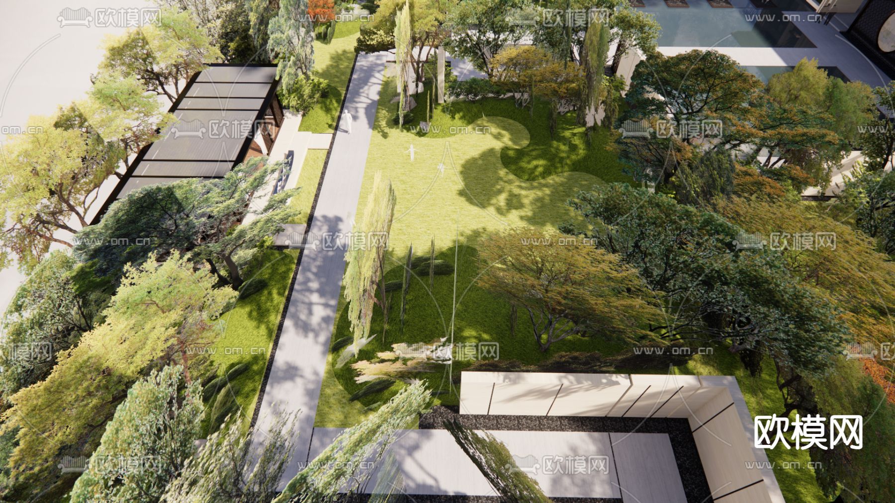 现代售楼部鸟瞰su模型下载（渲染图3）