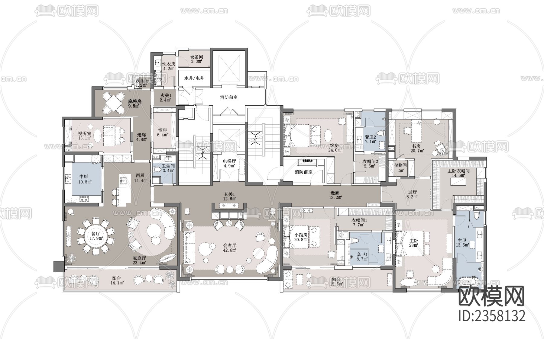 【HYY·D】武汉天地云廷CAD施工图下载（渲染图1）