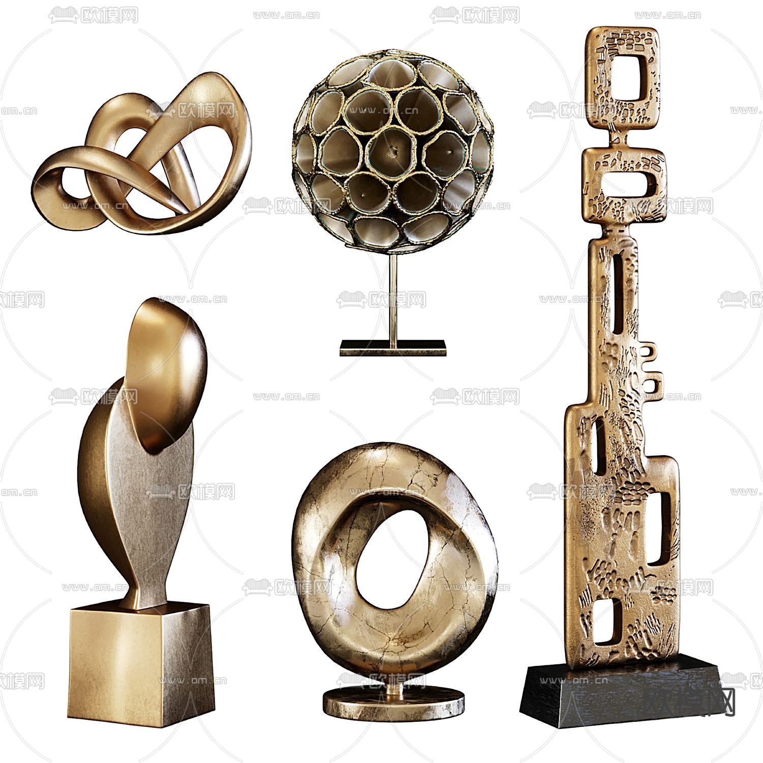 轻奢雕塑 摆件3d模型下载