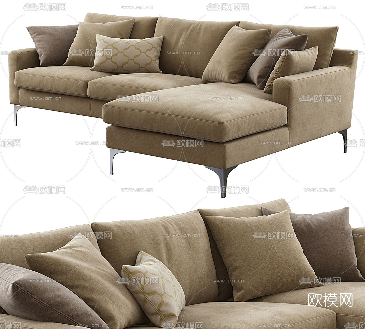 mendini 转角沙发3d模型下载