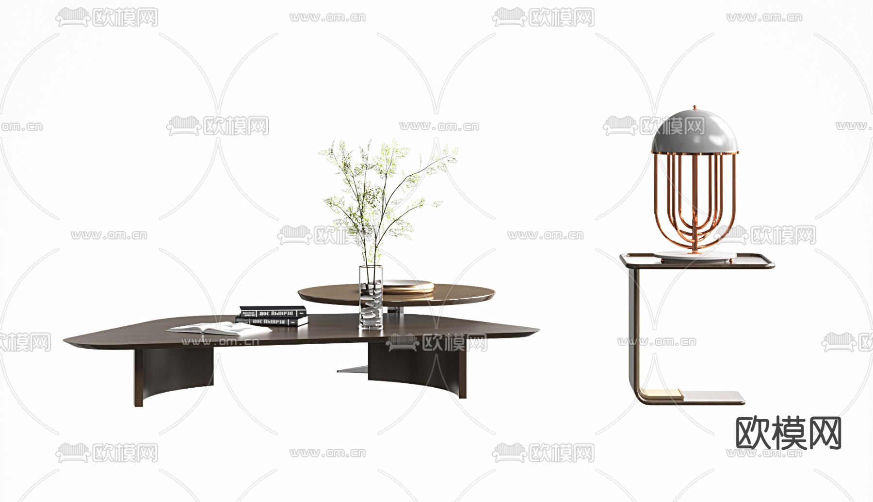 现代金属茶几 边几3d模型下载