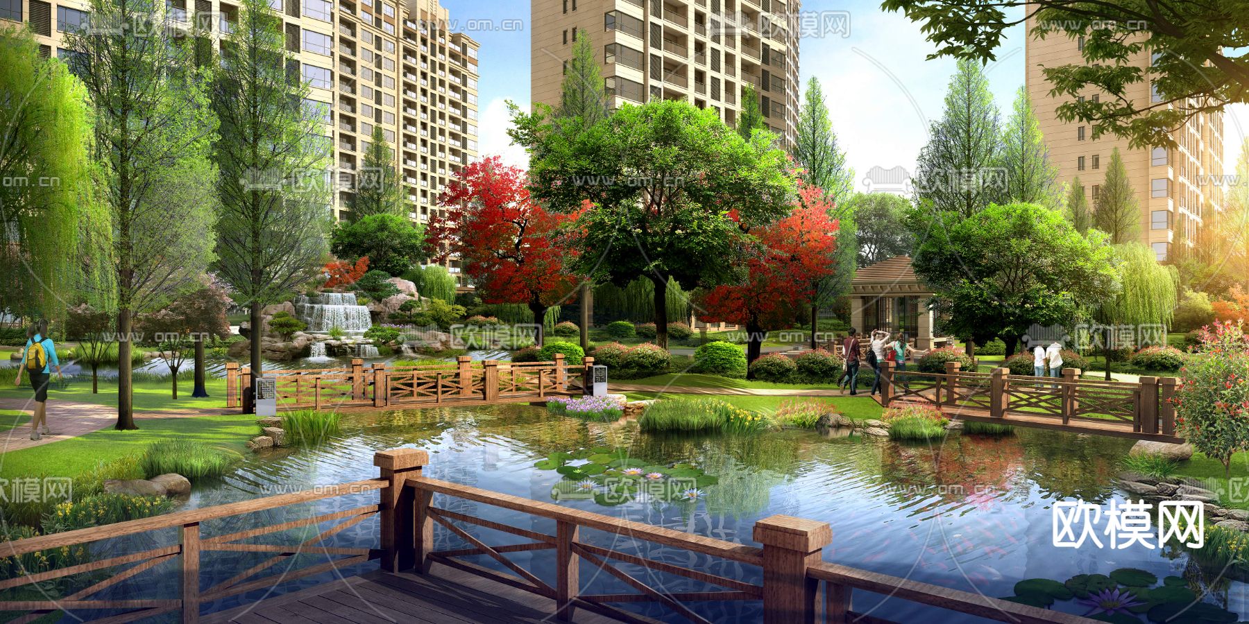 现代公园景观psd下载