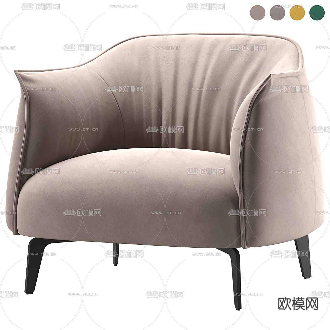 Giorgetti 现代休闲椅 沙发椅3d模型下载（渲染图5）