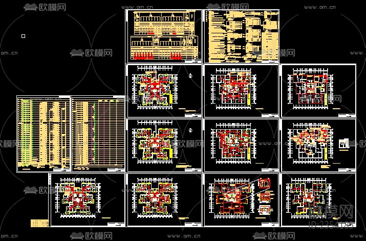 三十层住宅电气cad施工图下载（渲染图1）