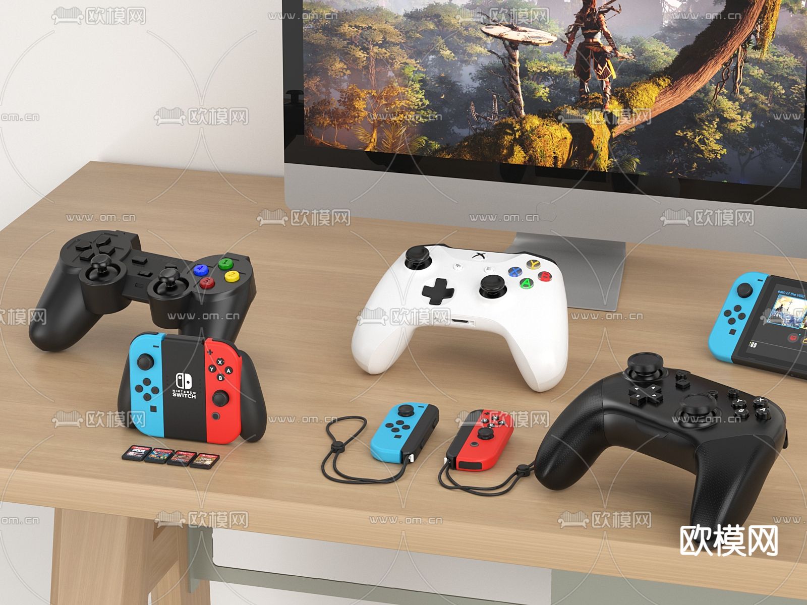 switch手柄 游戏手柄su模型下载（渲染图2）