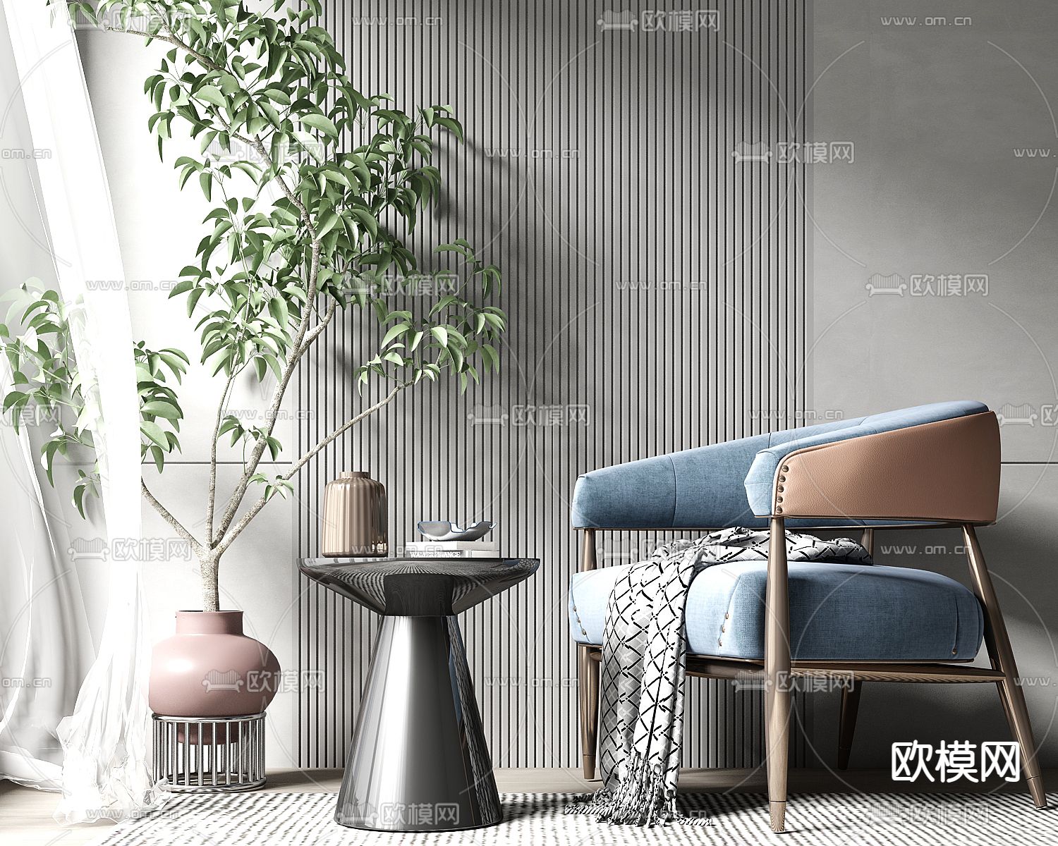 轻奢休闲椅子3d模型下载