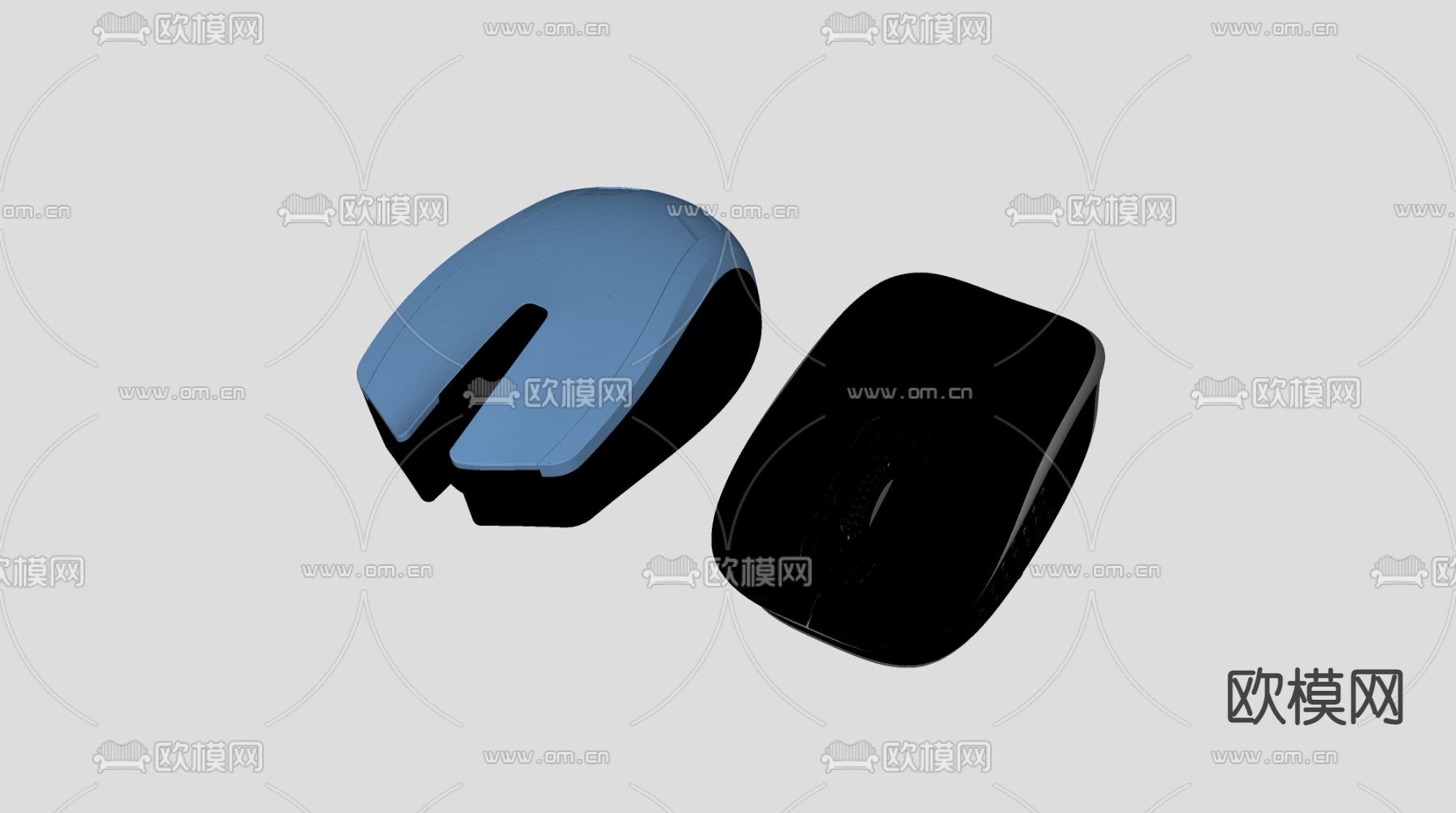 蓝色鼠标su模型下载（渲染图2）
